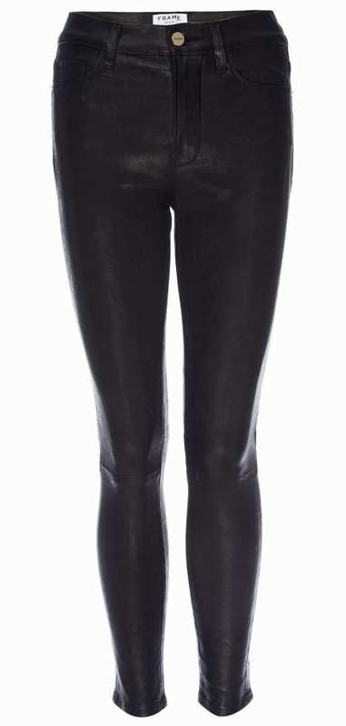 Frame high skinny leather pants washed black by Frame available at Montaigne Market SBH
