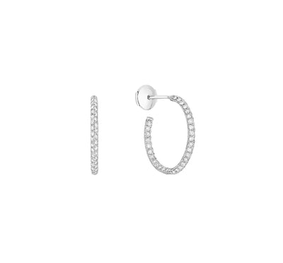 Stone Bliss little hoops white gold by Stone available at Montaigne Market SBH