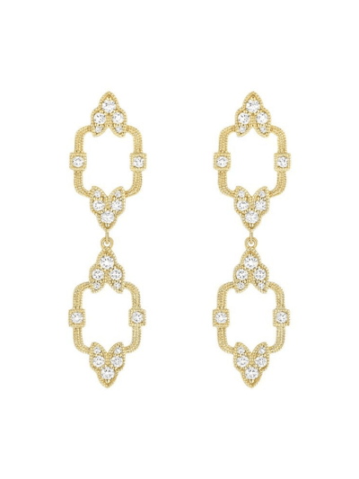 Stone Metropolis Long Earrings in Yellow Gold by Stone available at Montaigne Market SBH