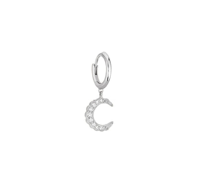 Stone Moonlight white gold tiny hoop by Stone available at Montaigne Market SBH