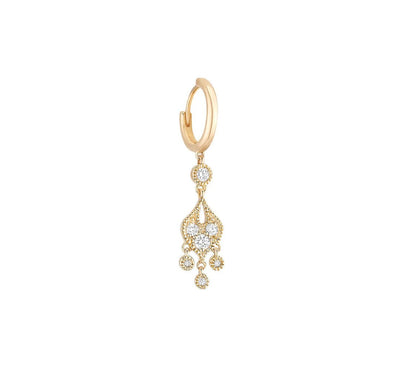 Stone Sultane yellow gold tiny hoop by Stone available at Montaigne Market SBH