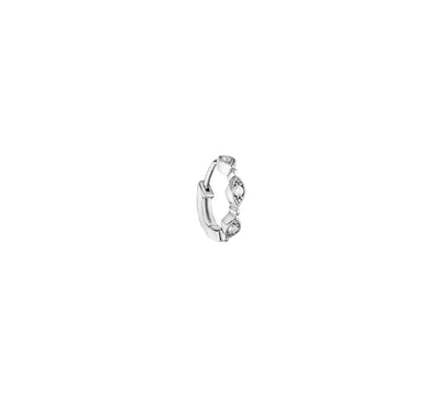 Stone Yasmine white gold Tiny hoop by Stone available at Montaigne Market SBH