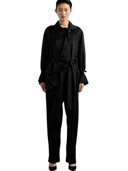 オールインワン・サロペット VICTORIA BECKHAM BLACK JUMPSUIT WITH VISCOSE BLEND BELT Victoria Beckham Women's Jumpsuit With Viscose Blend Belt
