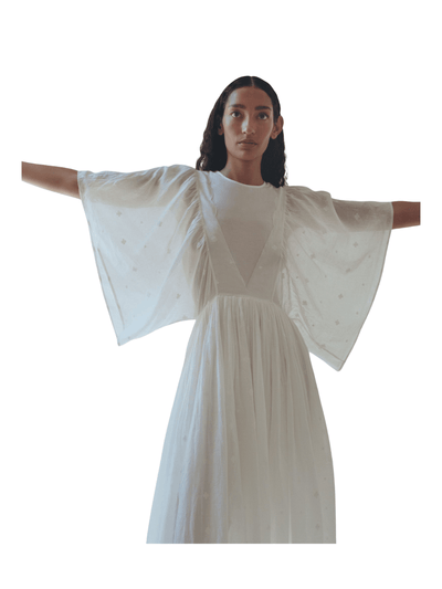 Anaak pilar soft white maxi dress by Anaak available at Montaigne Market SBH