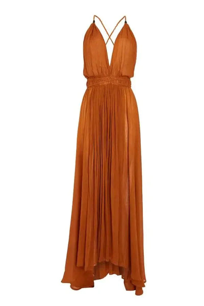 Caravana Hera orange dress by Caravana available at Montaigne Market SBH