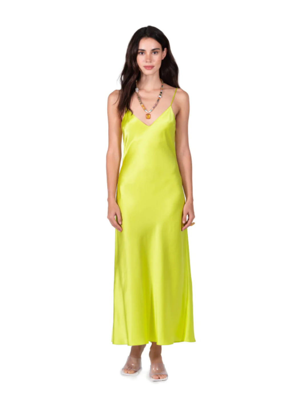 Dannijo Midi Bias Slip Dress Chartreuse Montaigne Market SBH