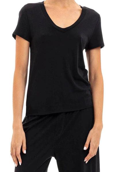 Eterne Vneck t-shirt black by Eterne available at Montaigne Market SBH
