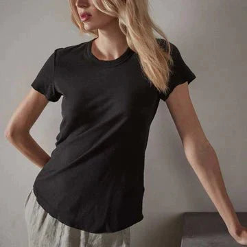 James Perse sheer slub crew neck tee black by James Perse available at Montaigne Market SBH