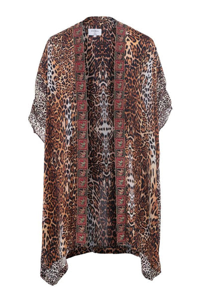 Le Boubou Wavy Cheetah Silk Kimono by Le Boubou available at Montaigne Market SBH