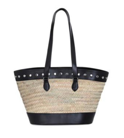 Montaigne Market straw and black leather lily bag by Montaigne Market collection available at Montaigne Market SBH