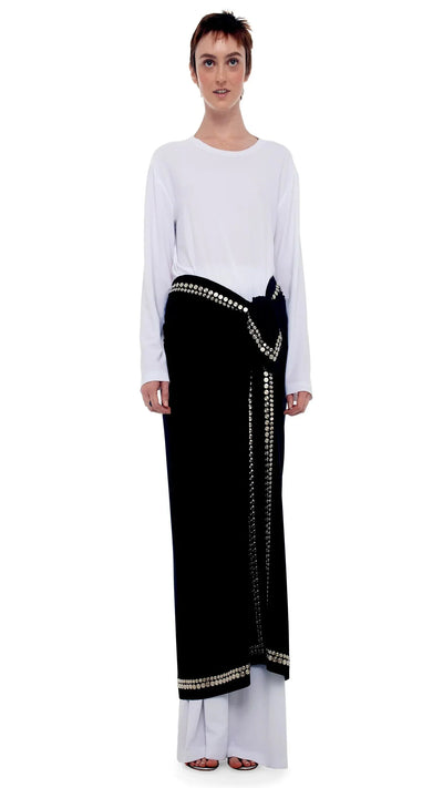 Norma Kamali studded ernie scarf by Norma Kamali available at Montaigne Market SBH