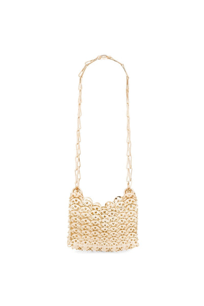 Paco Rabanne light gold nano bag by Paco Rabanne available at Montaigne Market SBH
