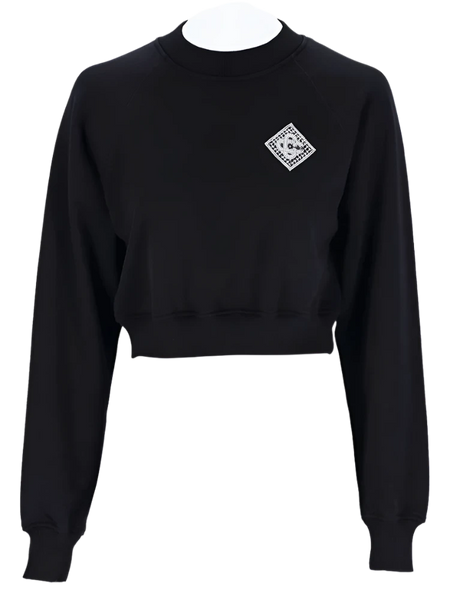 Casablanca Pearl Diamond Patch Crop Hoodie Black – Montaigne