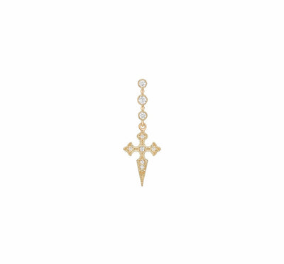 Stone Blood diamond Yellow gold barette earring by Stone available at Montaigne Market SBH