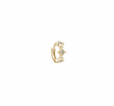 Stone Divine yellow gold Tiny hoop by Stone available at Montaigne Market SBH