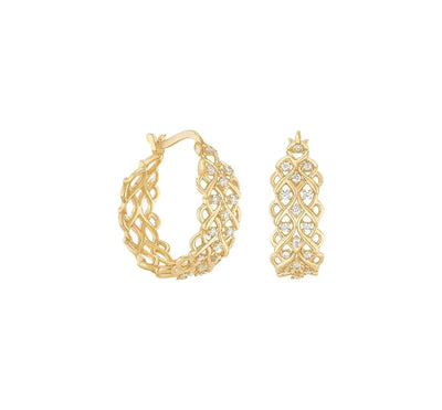 Stone Dunaway large hoops yellow gold by Stone available at Montaigne Market SBH