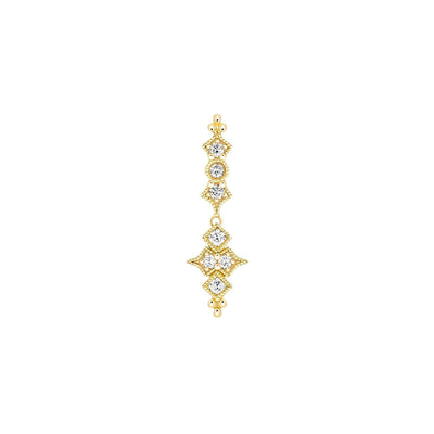 Stone Glitter yellow gold earring bouton by Stone available at Montaigne Market SBH