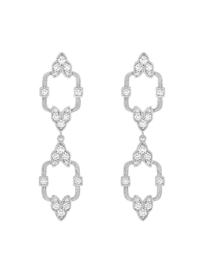 Stone Metropolis Long Earrings in White Gold by Stone available at Montaigne Market SBH