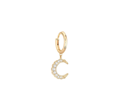 Stone Moonlight yellow gold tiny hoop by Stone available at Montaigne Market SBH
