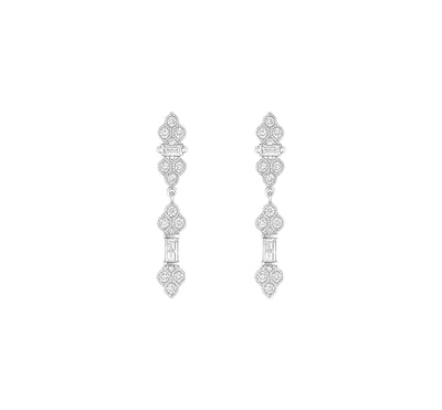 Stone Plein soleil long earrings white gold by Stone available at Montaigne Market SBH