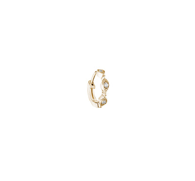 Stone Yasmine yellow gold Tiny hoop by Stone available at Montaigne Market SBH