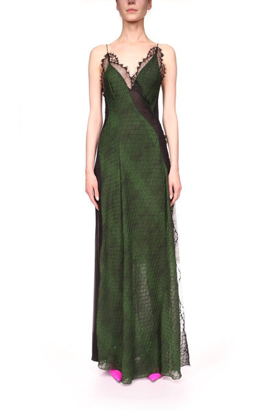 Victoria Beckham Floorlength lace intarsia cami dress by VIctoria Beckham available at Montaigne Market SBH