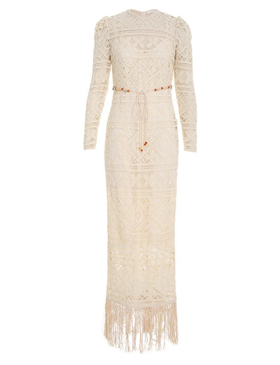Zimmermann cira ribon lace midi dress by Zimmermann available at Montaigne Market SBH