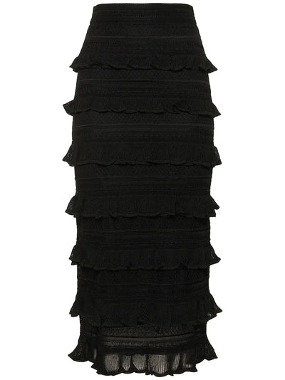 Zimmermann Wonderland Frill Midi Skirt by Zimmermann available at Montaigne Market SBH